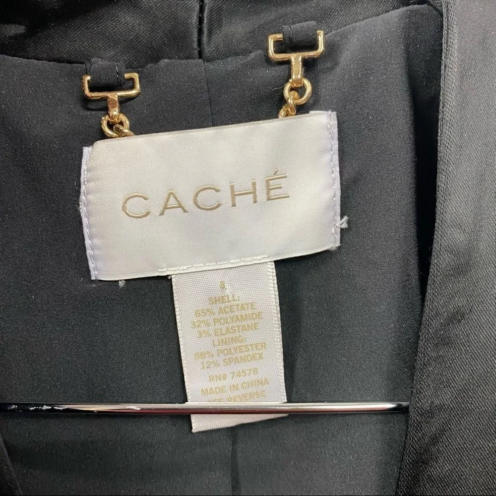 Cache Satin Black Blazer New Without Tags - Picture 4 of 5